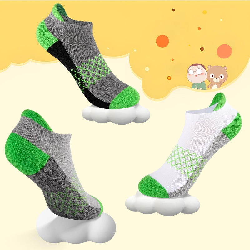 Comfoex Boys Socks 6 Pairs Ankle Athletic Sock Half Cushioned Low Cut Socks For Little Big Kids - Image 5